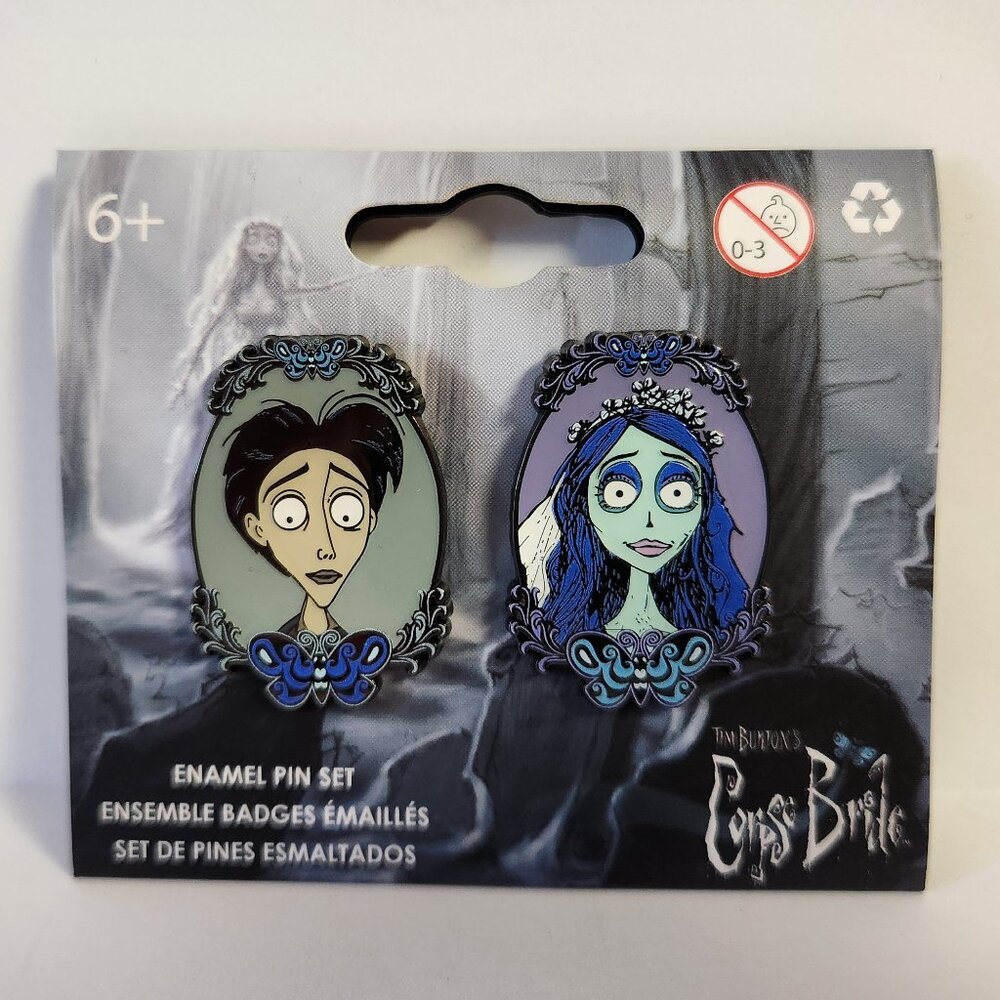 Loungefly Corpse Bride Pin Set Victor Emily 2 Enamel Pins 2025 Authentic New